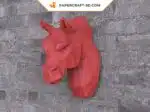 Papercraft cabeza de caballo gris en origami