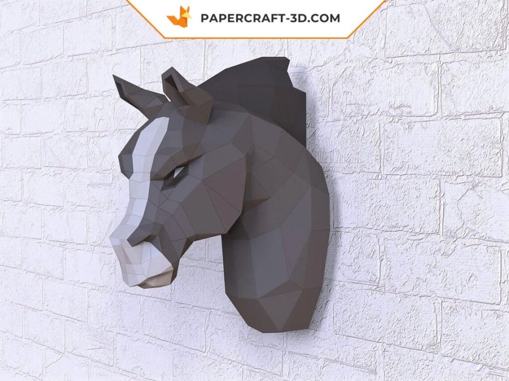 Papercraft cabeça de cavalo em origami