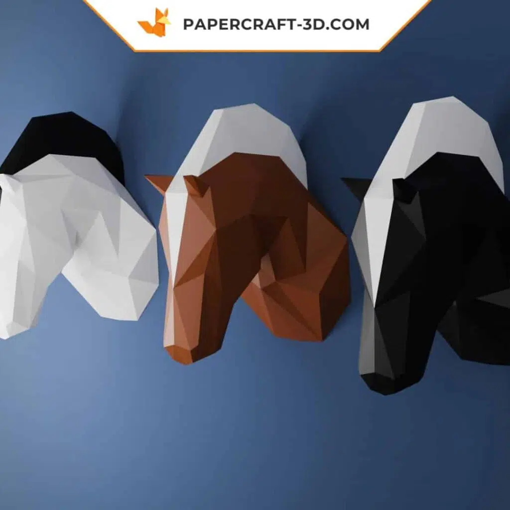 Papercraft testa di cavallo in origami