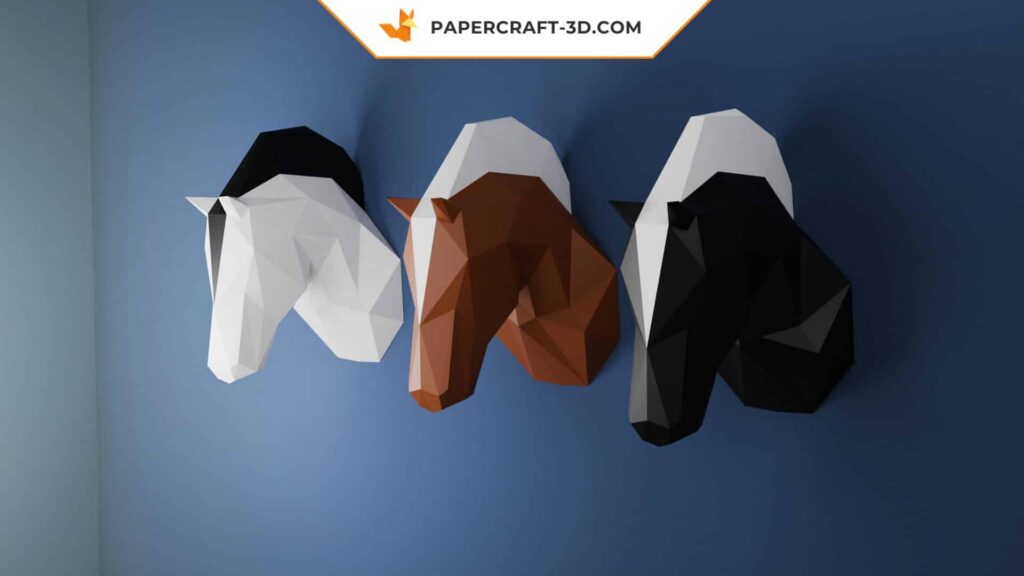 Papercraft testa di cavallo in origami