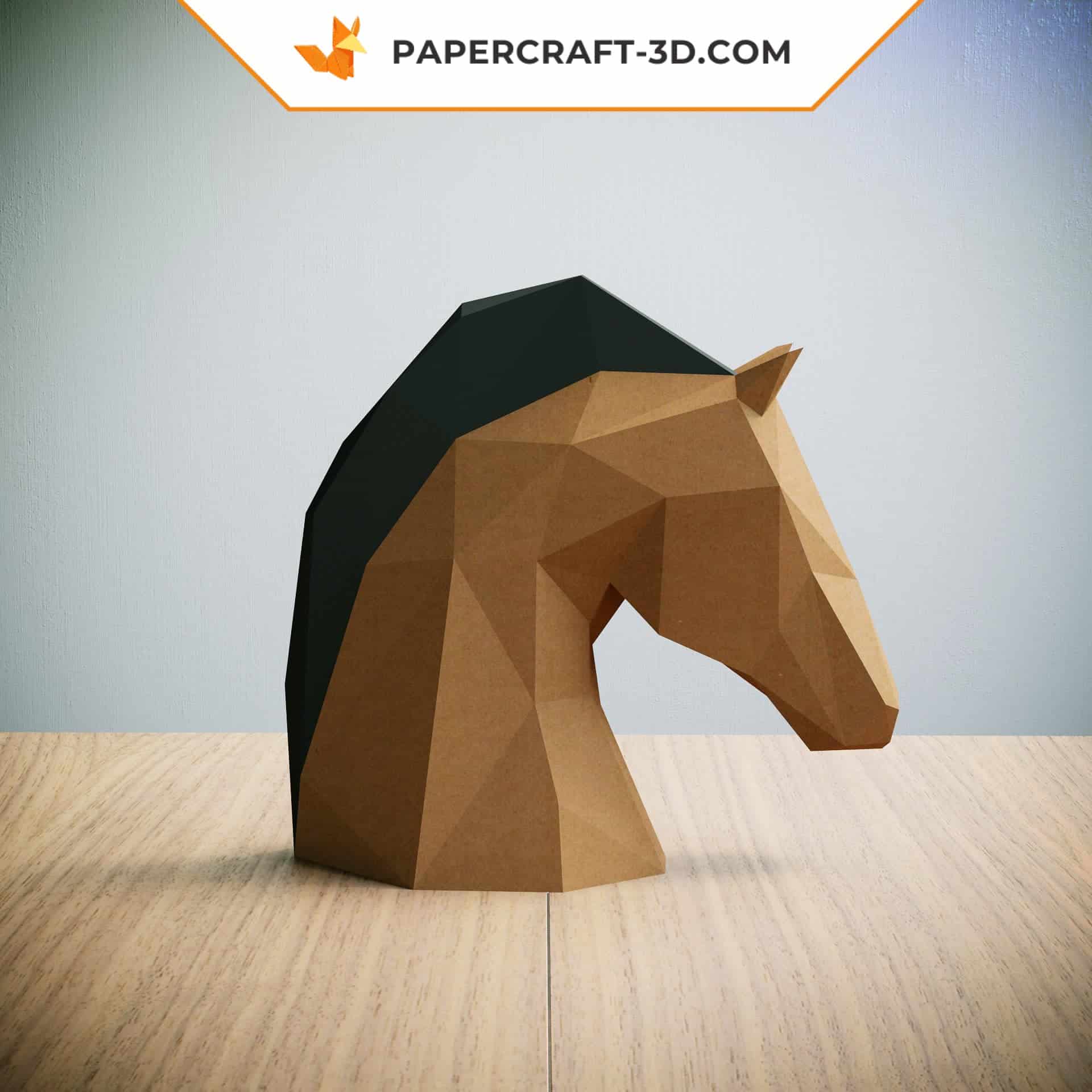 Papercraft tête de cheval en origami