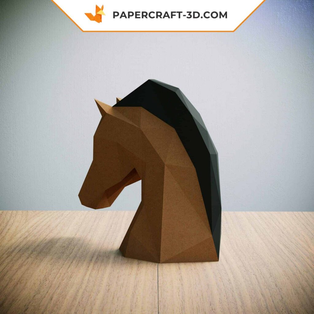 Papercraft cabeça de cavalo em origami