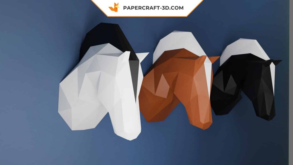 Papercraft testa di cavallo in origami
