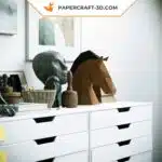 Papercraft cabeça de cavalo bege e verde em origami