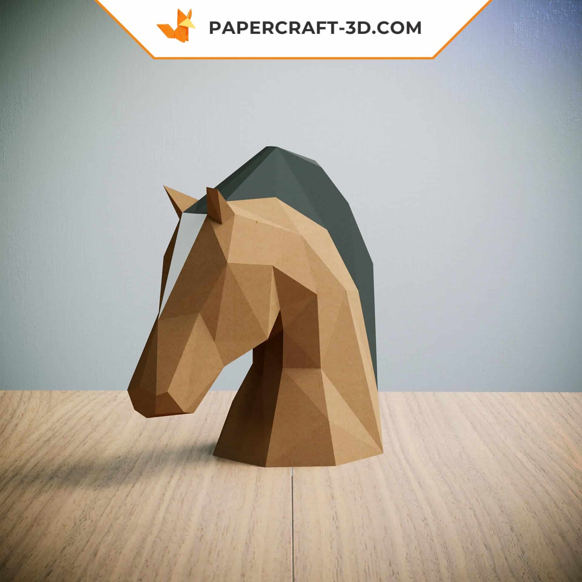 Papercraft tête de cheval en origami