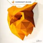 Papercraft Tête de Chouette origami papier 3D, weergave 2