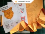 Papercraft Eulenkopf Wand in 3D Origami
