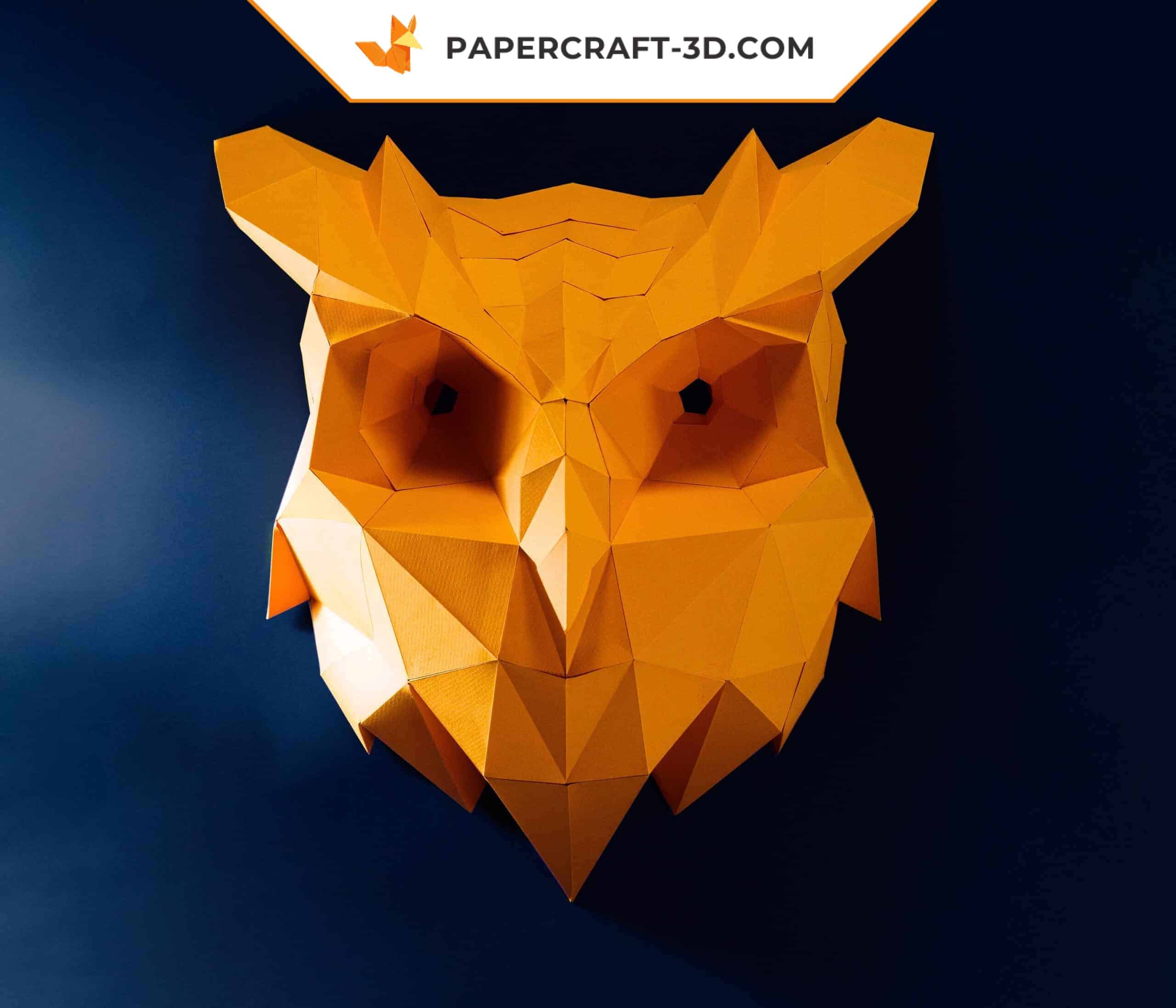 Papercraft Eulenkopf Wand in 3D Origami Papercraft Eulenkopf Wand in 3D Origami