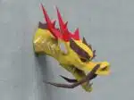 Papercraft tête de dragon chinois en origami papier 3D, weergave 2