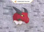 Papercraft tête de dragon origami papier 3D