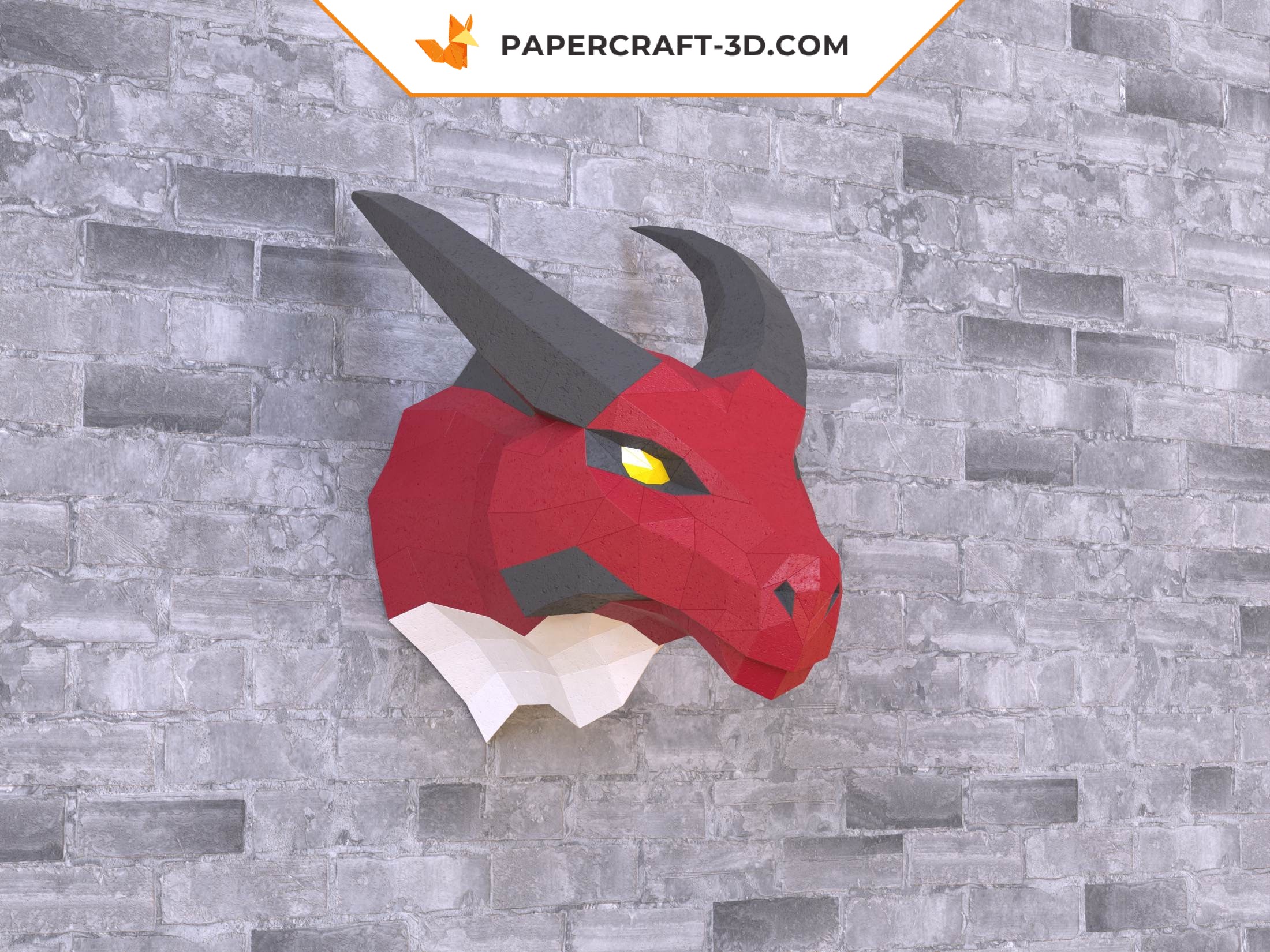 Papercraft testa di drago in origami 3D Papercraft testa di drago in origami 3D