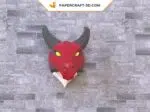 Papercraft tête de dragon origami papier 3D, weergave 3