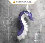 Papercraft tête de dragon origami papier 3D, vue 4