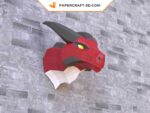 Papercraft testa di drago in origami 3D