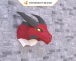 Papercraft testa di drago in origami 3D