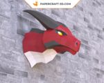 Papercraft testa di drago in origami 3D