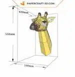 Papercraft tête de girafe en origami papier 3D, weergave 2