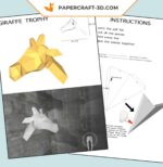 Papercraft testa di giraffa in origami 3D