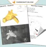 Papercraft tête de girafe en origami papier 3D DIY, weergave 3