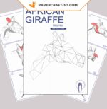 Papercraft testa di giraffa in origami 3D
