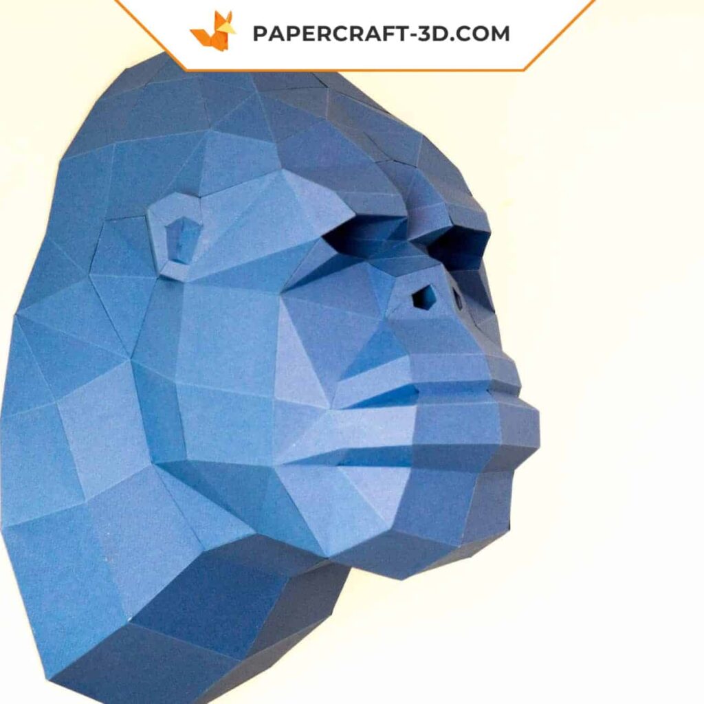 Papercraft tête de gorille en origami 3D
