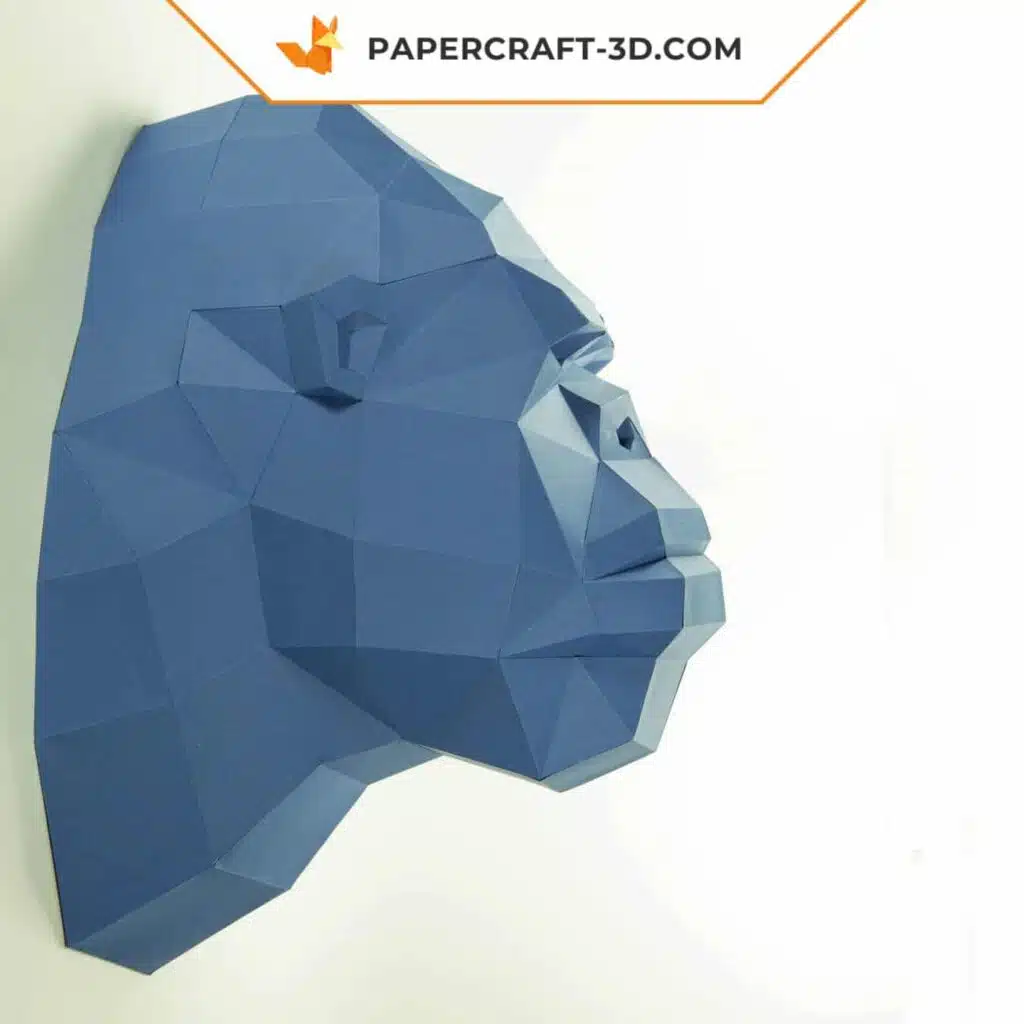 Papercraft tête de gorille en origami 3D
