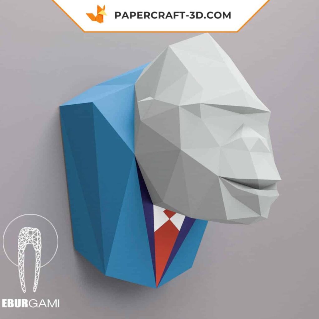 Papercraft of standing rabbit in 3D origami