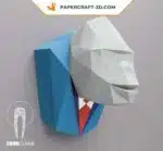 Papercraft tête de gorille avec costard en origami 3D