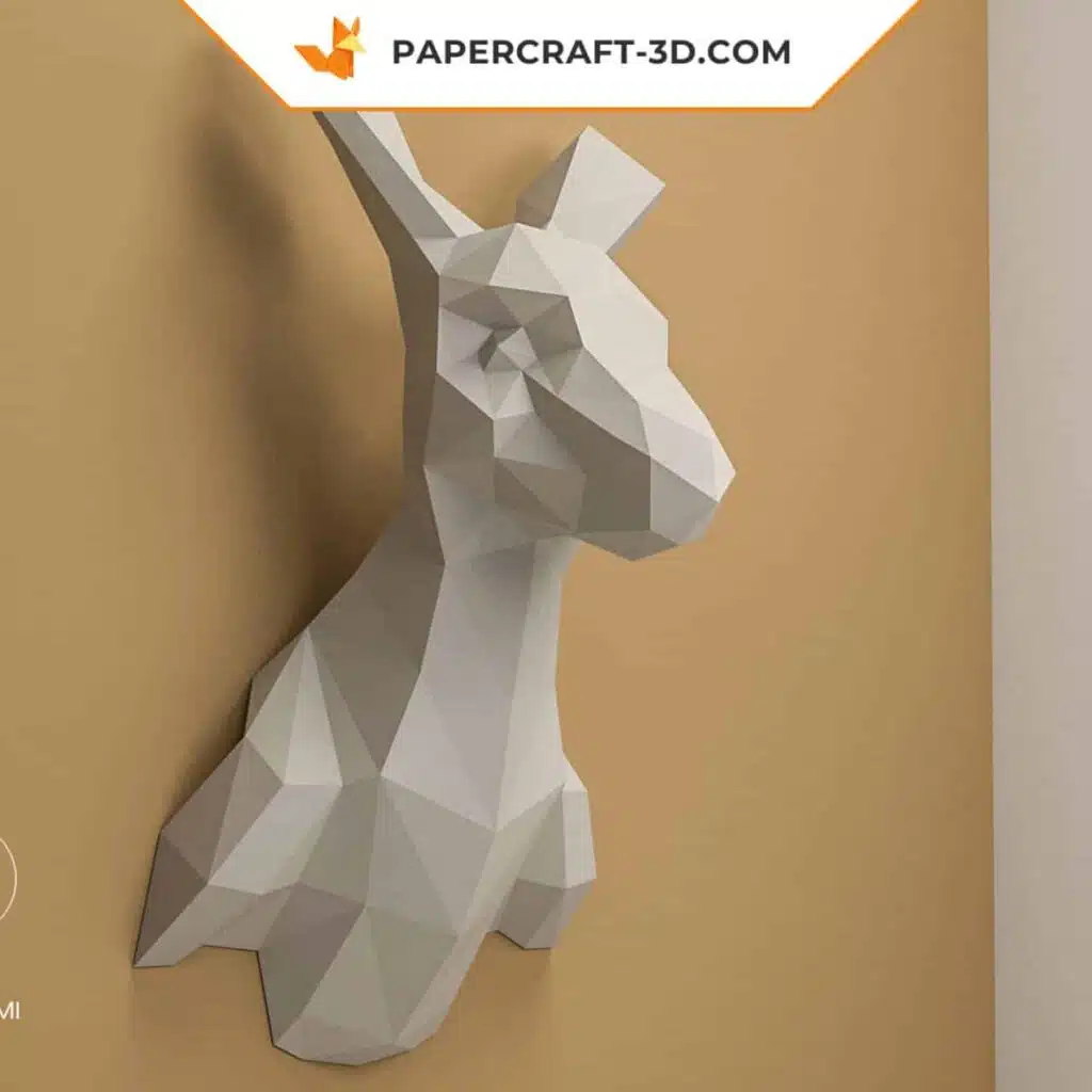 Papercraft Kängurukopf als 3D-Origami