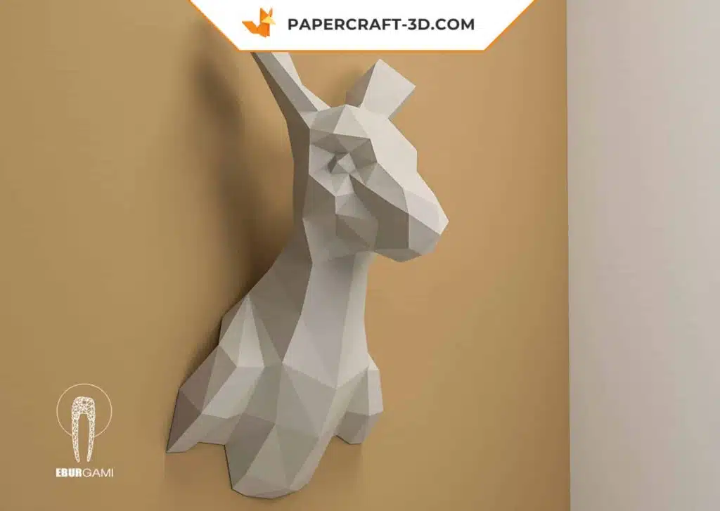 Papercraft Kängurukopf als 3D-Origami