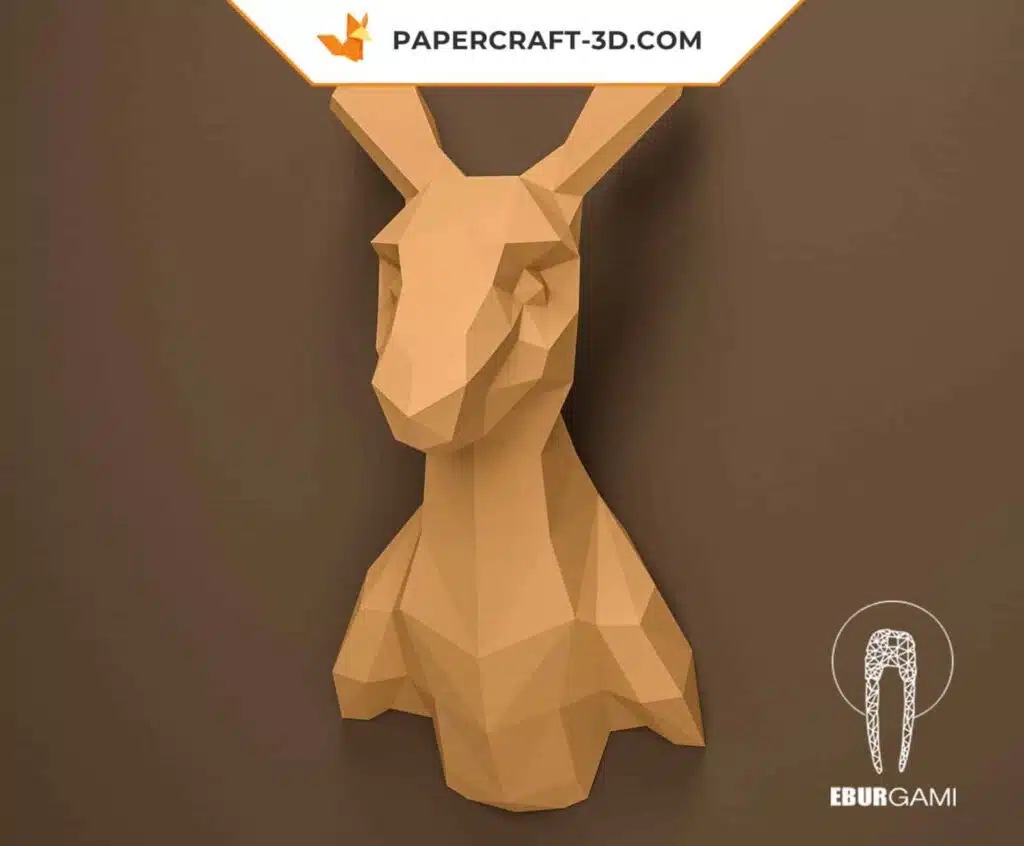 Papercraft tête de kangourou en origami 3D