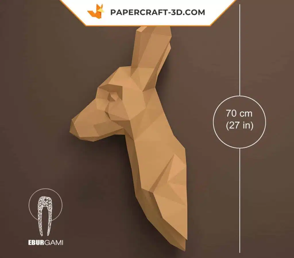 Papercraft Kängurukopf als 3D-Origami