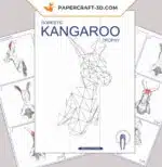 Papercraft Kängurukopf als 3D-Origami