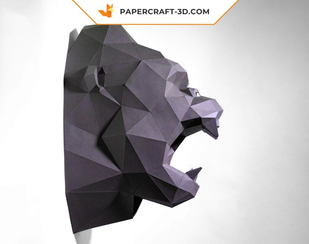 Papercraft testa di King Kong in origami 3D