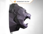 Papercraft head of King Kong in 3D origami