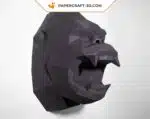 Papercraft Tête de King Kong en origami papier 3D, weergave 3