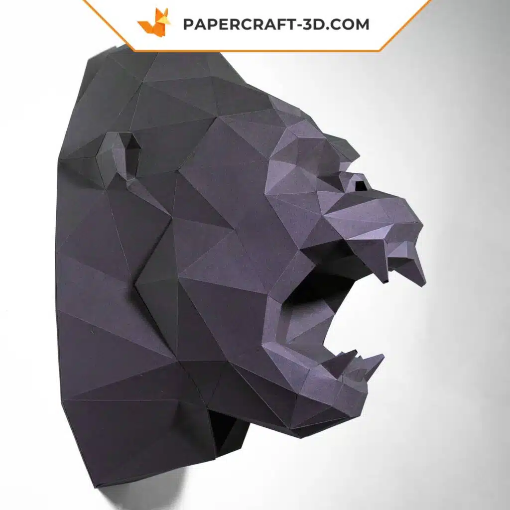 Papercraft King-Kong-Kopf als 3D-Origami