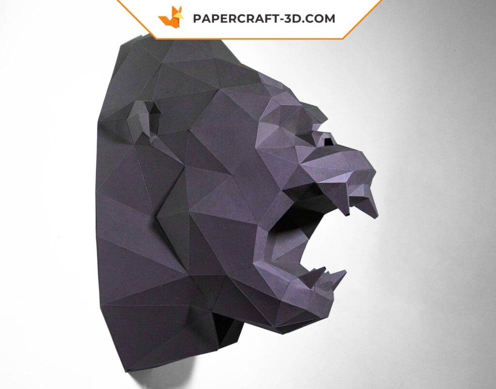 Papercraft testa di King Kong in origami 3D