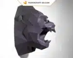 Papercraft Tête de King Kong en origami papier 3D