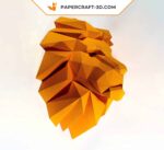 Papercraft testa di leone in origami