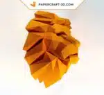 Papercraft cabeça de leão em origami