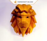 Papercraft lion head in origami