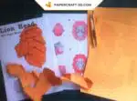 Papercraft cabeça de leão em origami