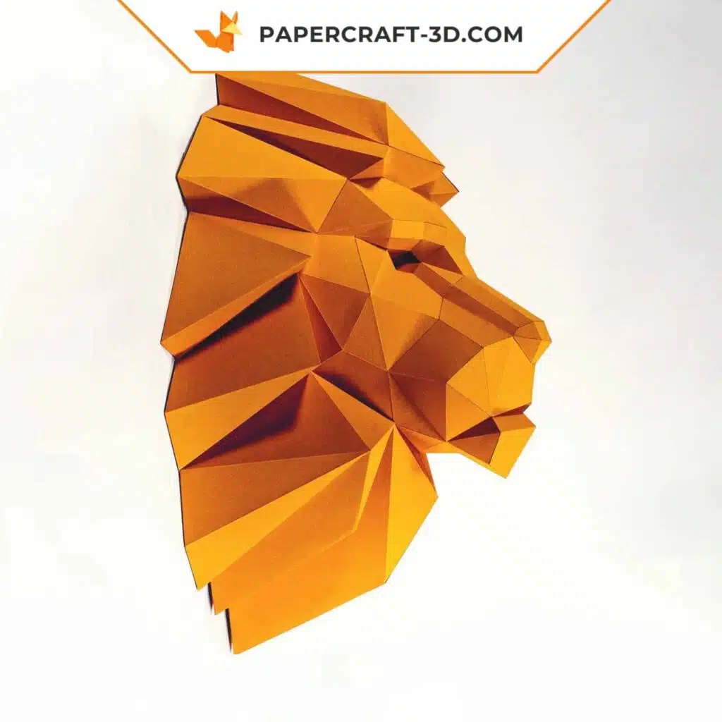 Papercraft testa di leone in origami