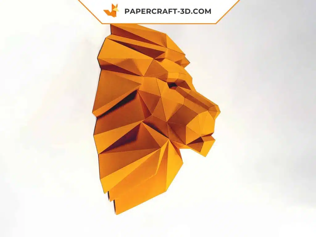 Papercraft cabeça de leão em origami