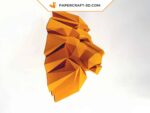 Papercraft lion head in origami