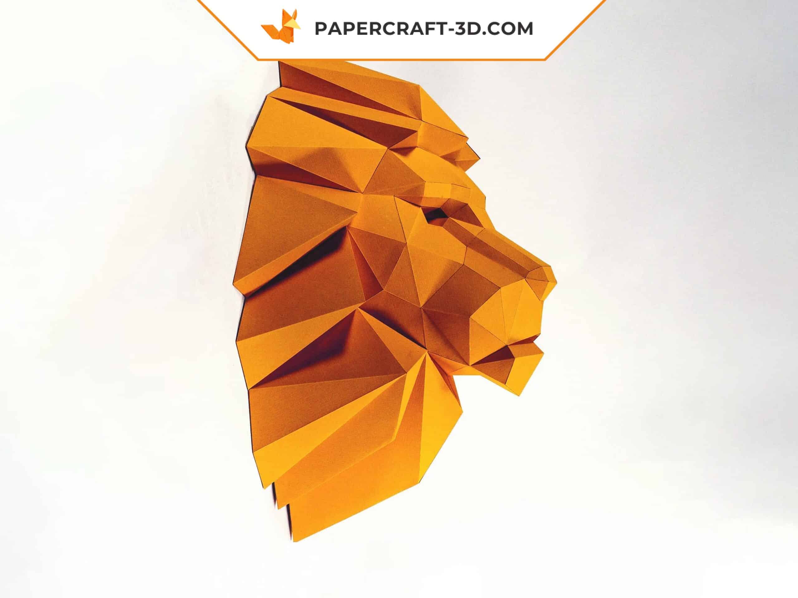 Papercraft lion head in origami Papercraft lion head in origami