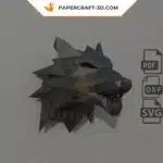 Papercraft tête de loup origami papier 3D