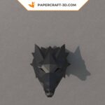 Papercraft Wand Wolfkopf Origami