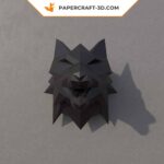 Papercraft Wand Wolfkopf Origami
